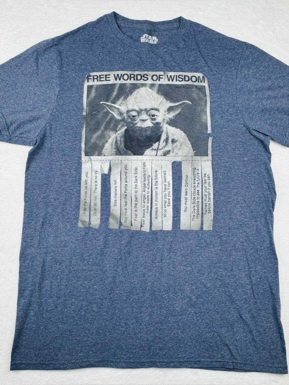 Star Wars Yoda Words of Wisdom graphic t-shirt. Men’s size M. Color blue Heather